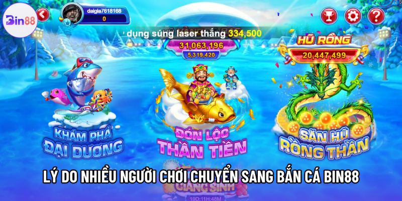 Lý do nhiều người chơi chuyển sang bắn cá Bin88 Lý do nhiều người chơi chuyển sang bắn cá Bin88